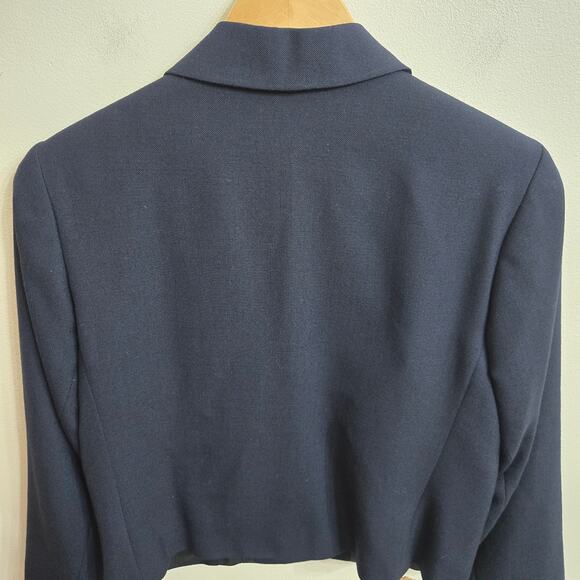 Orvis Womens USA Tailored Classic Old Money Minimalist Navy Wool Blend Blazer 4P - Picture 5 of 11